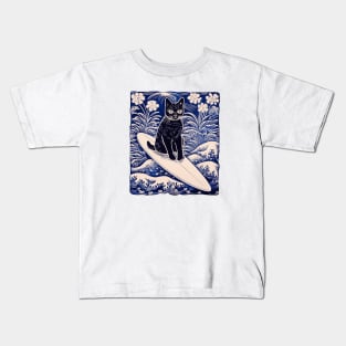Midnight Surf Kitty Kids T-Shirt